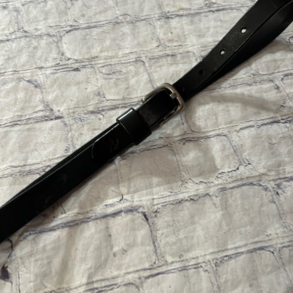CALVIN KLEIN THIN BLACK ITALIAN SADDLE LEATHER WOMEN’S BELT SIZE LARGE - Picture 8 of 9